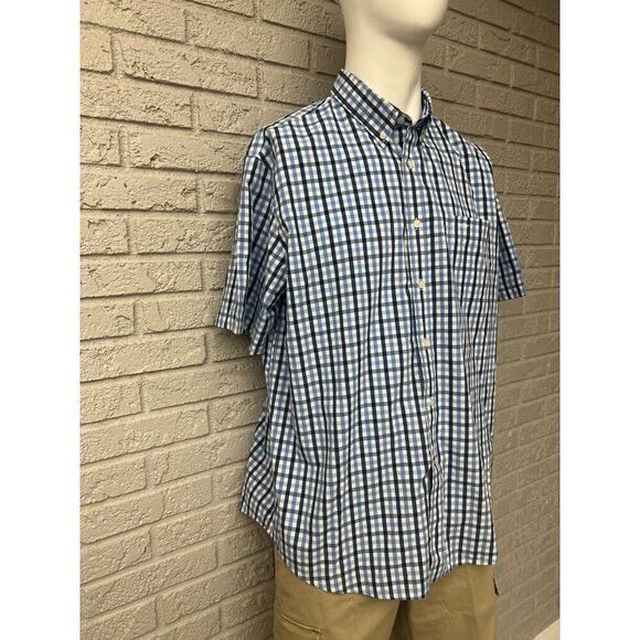 Dockers Men Wrinkle Free Blue Short Sleeve Shirt Size XL - Picture 6 of 10